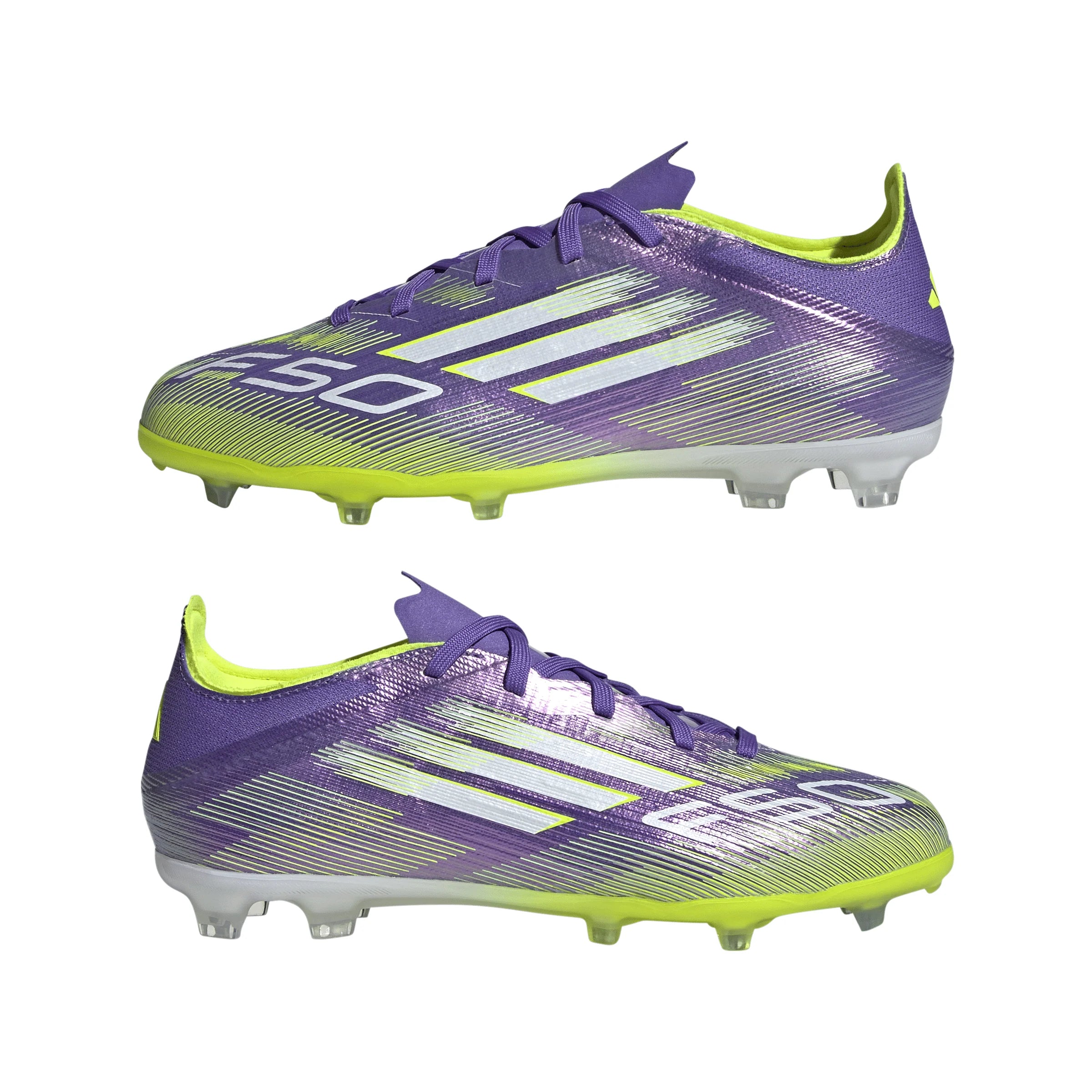 adidas F50 Elite Firm Ground Soccer Shoes Kids Purple White Lemon