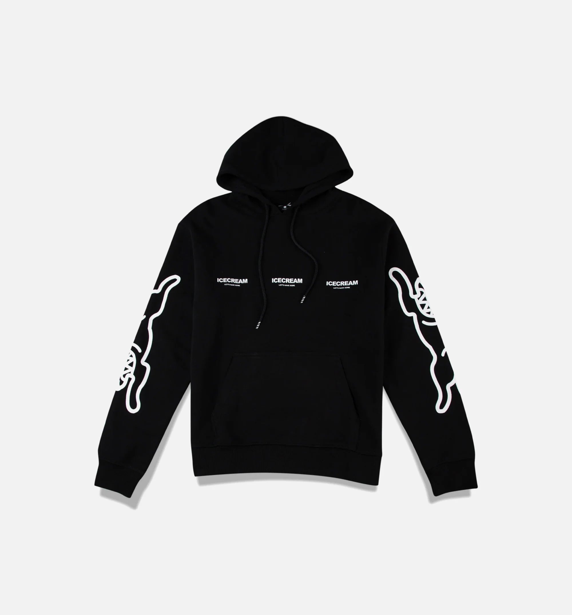 White Mens Hoodie Black
