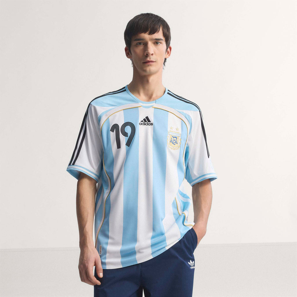 adidas Argentina Home Messi Mens Soccer Jersey 2006 White Sky Blue