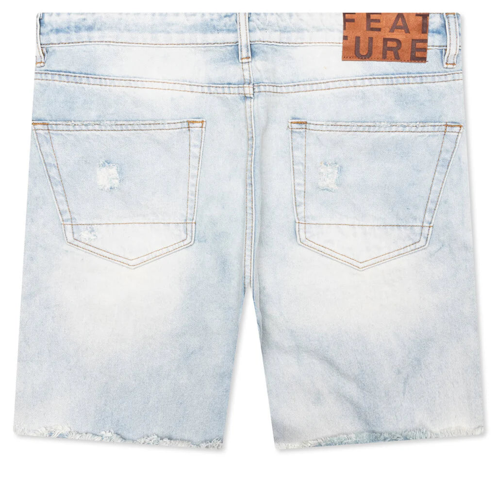 Ian Slim Denim Short Vintage Light Blue