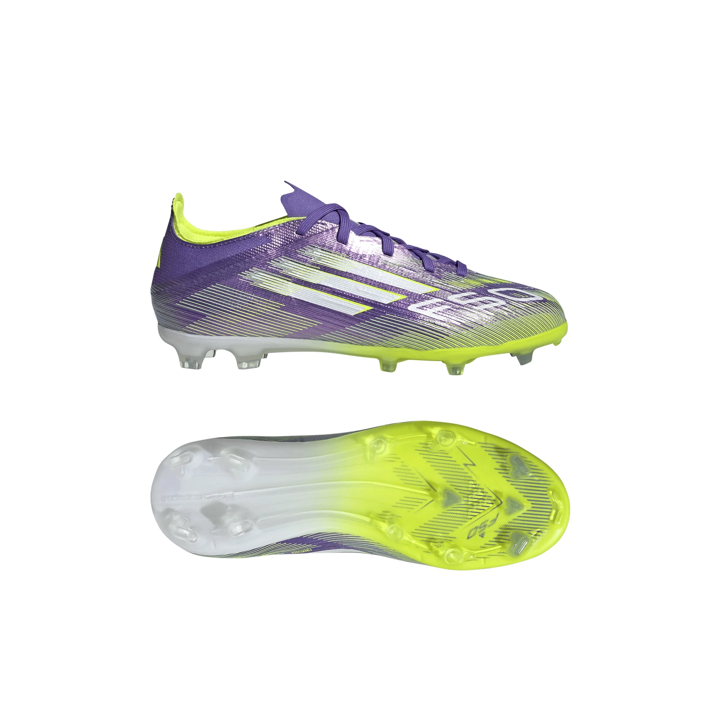 adidas F50 Elite Firm Ground Soccer Shoes Kids Purple White Lemon