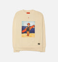 Vault x Nigel Cabourn Surfer Fleece Mens Crew Beige
