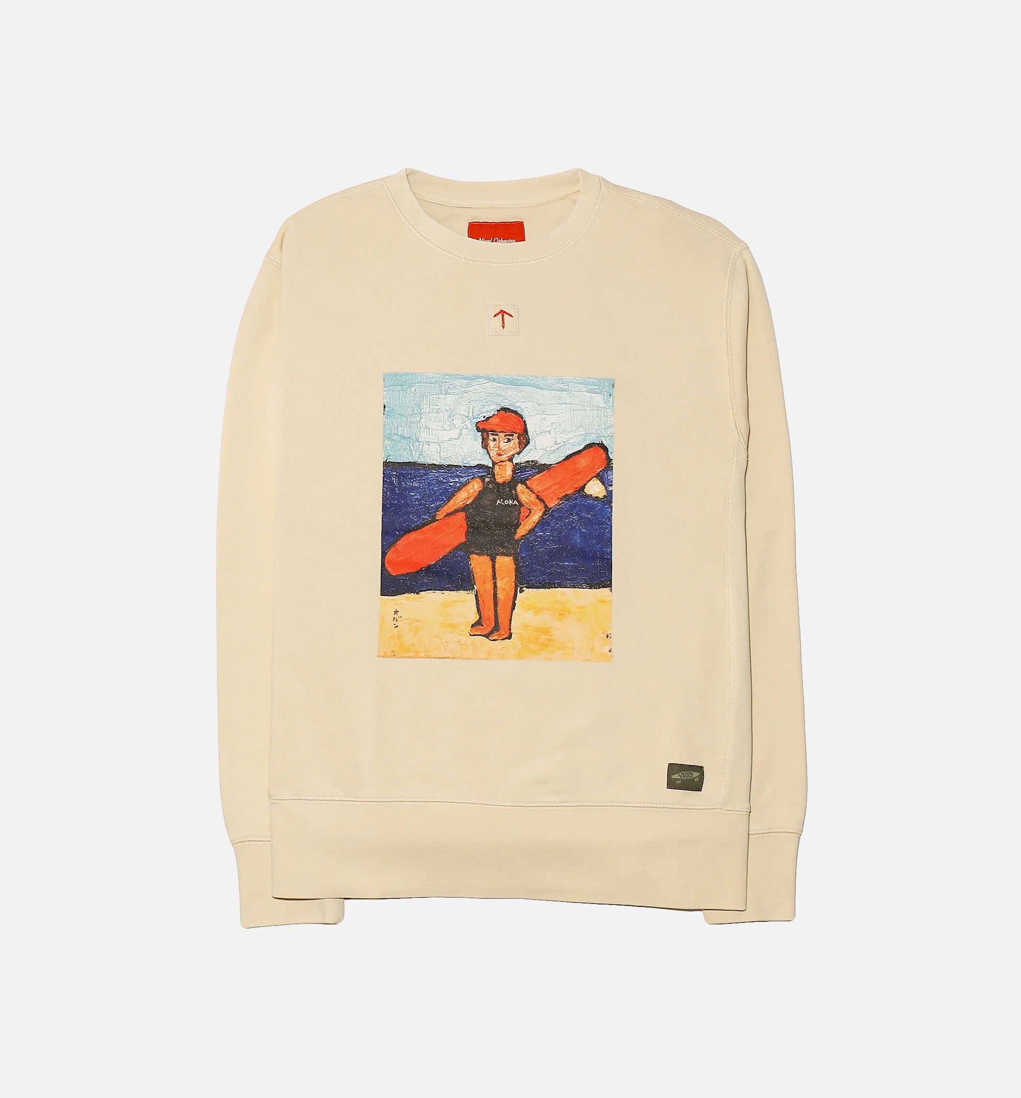 Vault x Nigel Cabourn Surfer Fleece Mens Crew Beige