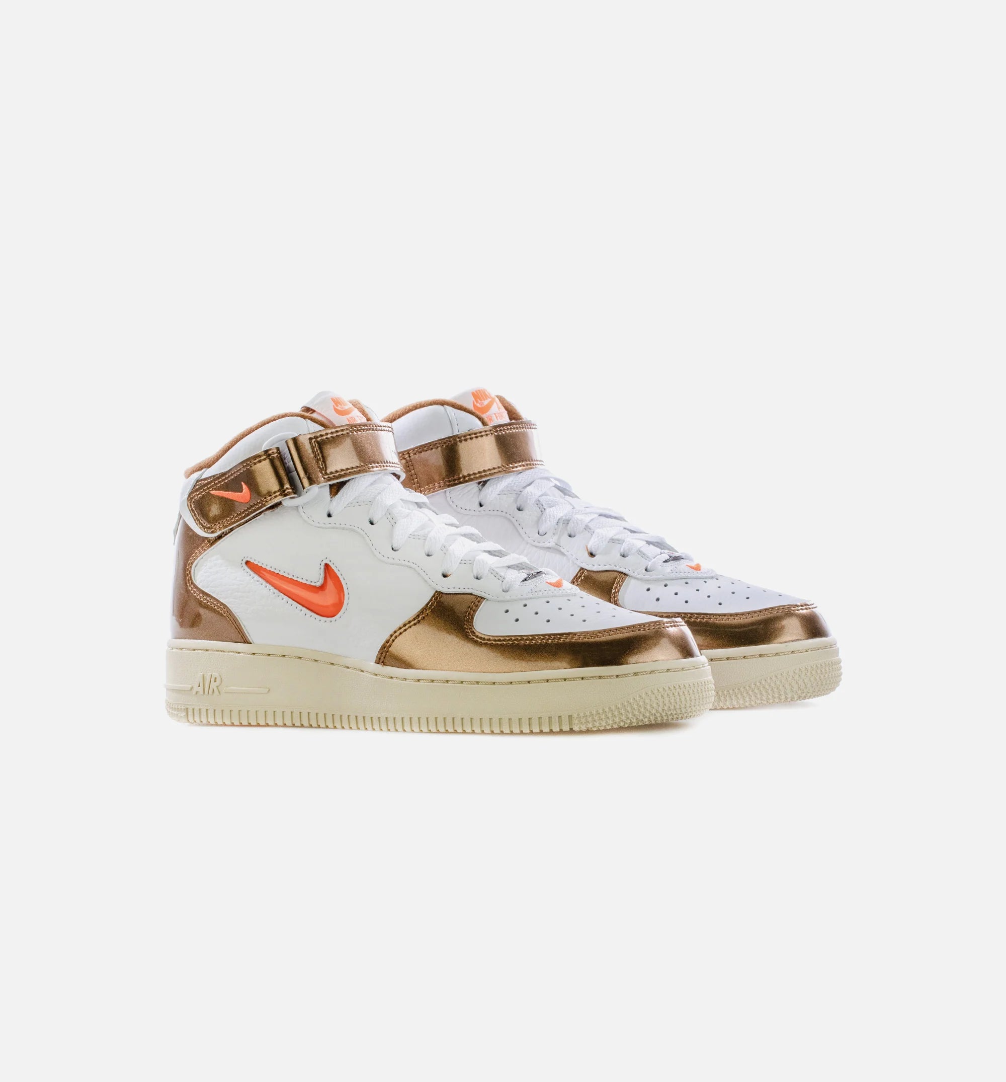Air Force 1 Mid Ale Brown Mens Lifestyle Shoe White Total Orange Ale Brown Beach