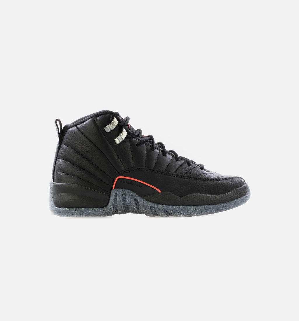 Air Jordan 12 Retro Utility Grade School Lifestyle Shoe Black Limit One Per Customer