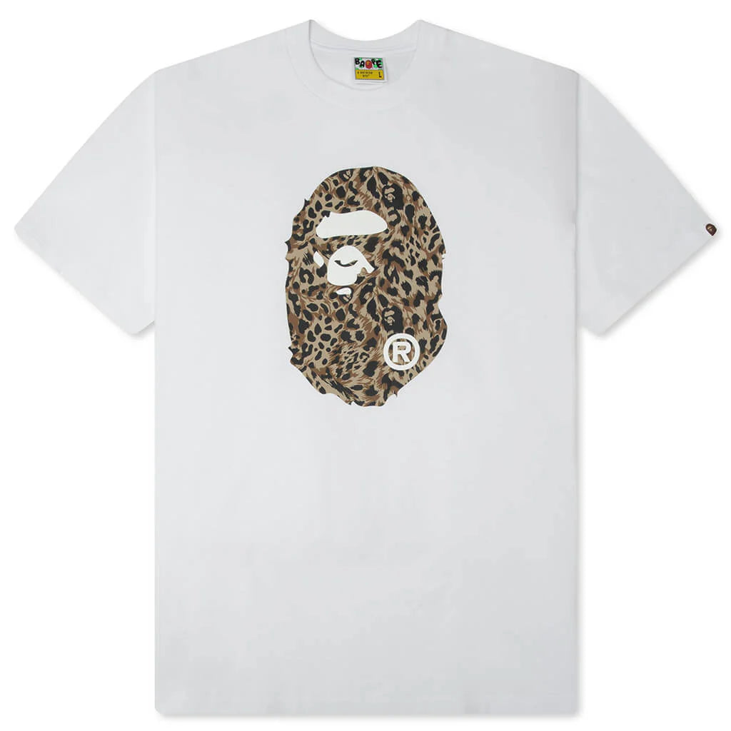 Wild Leopard Pattern Ape Head Relaxed Fit Tee White