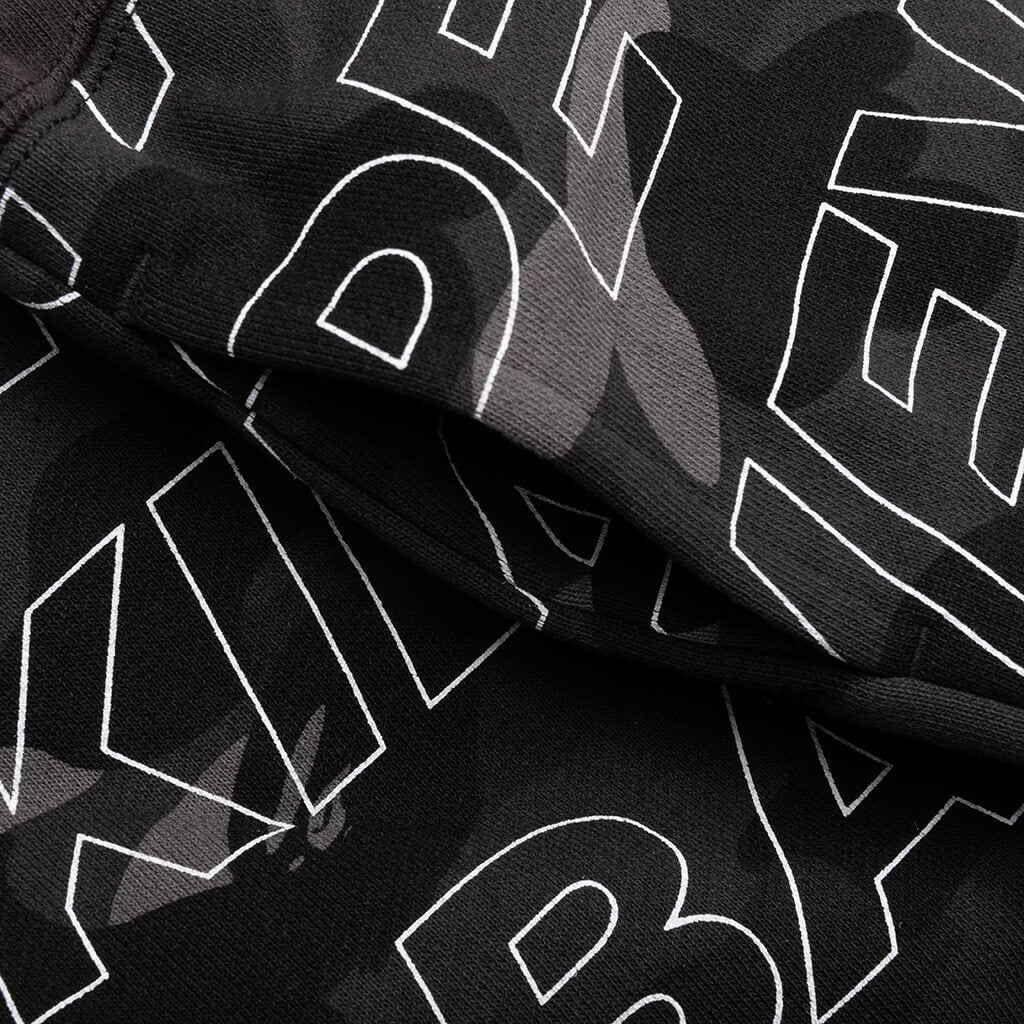 Kids Text Color Camo Shorts Black