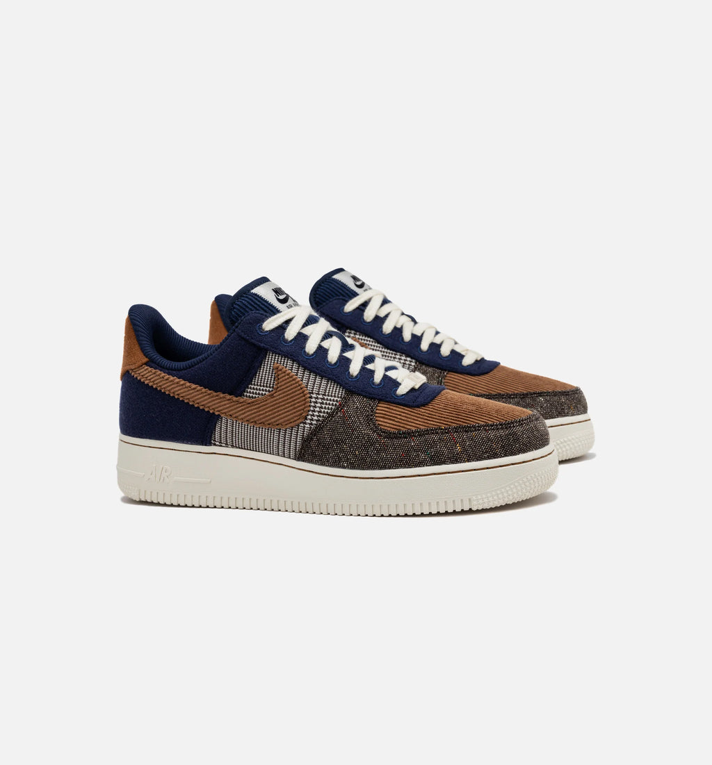 Air Force 1 Low Tweed Corduroy Mens Lifestyle Shoe Midnight Navy Ale Brown Pale Ivory Free Shipping