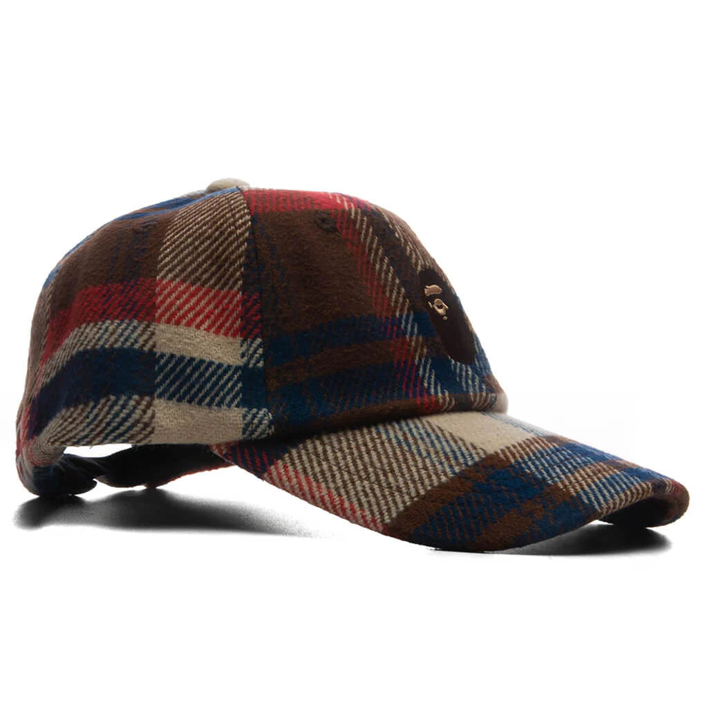 BAPE Check Panel Cap Navy Red