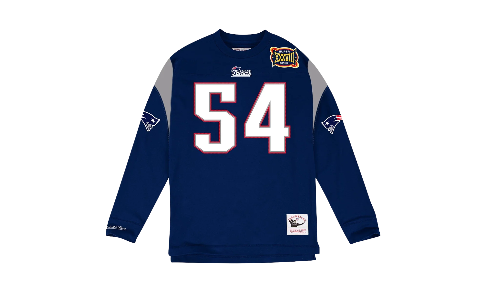 NFL Name & Number Longsleeve "New England Patriots - Navy" NNLSMG18064 NEPNAVY04TBS