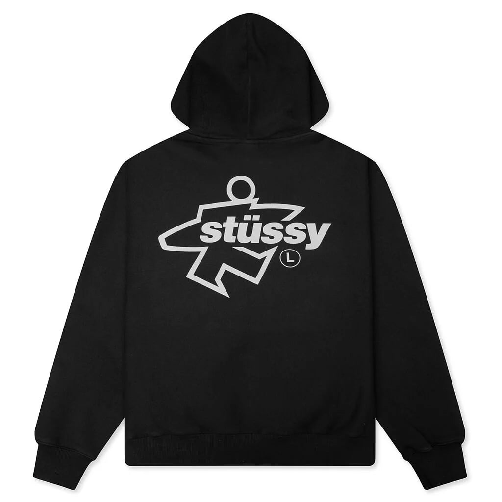 Surf Size Garment Dyed Zip Hood Faded Black