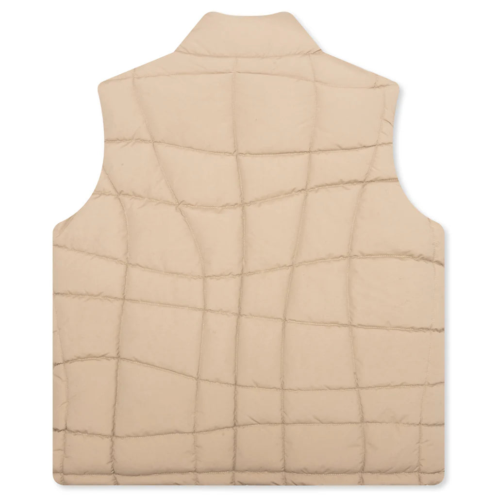 Waved Alien Puffer Vest Tan