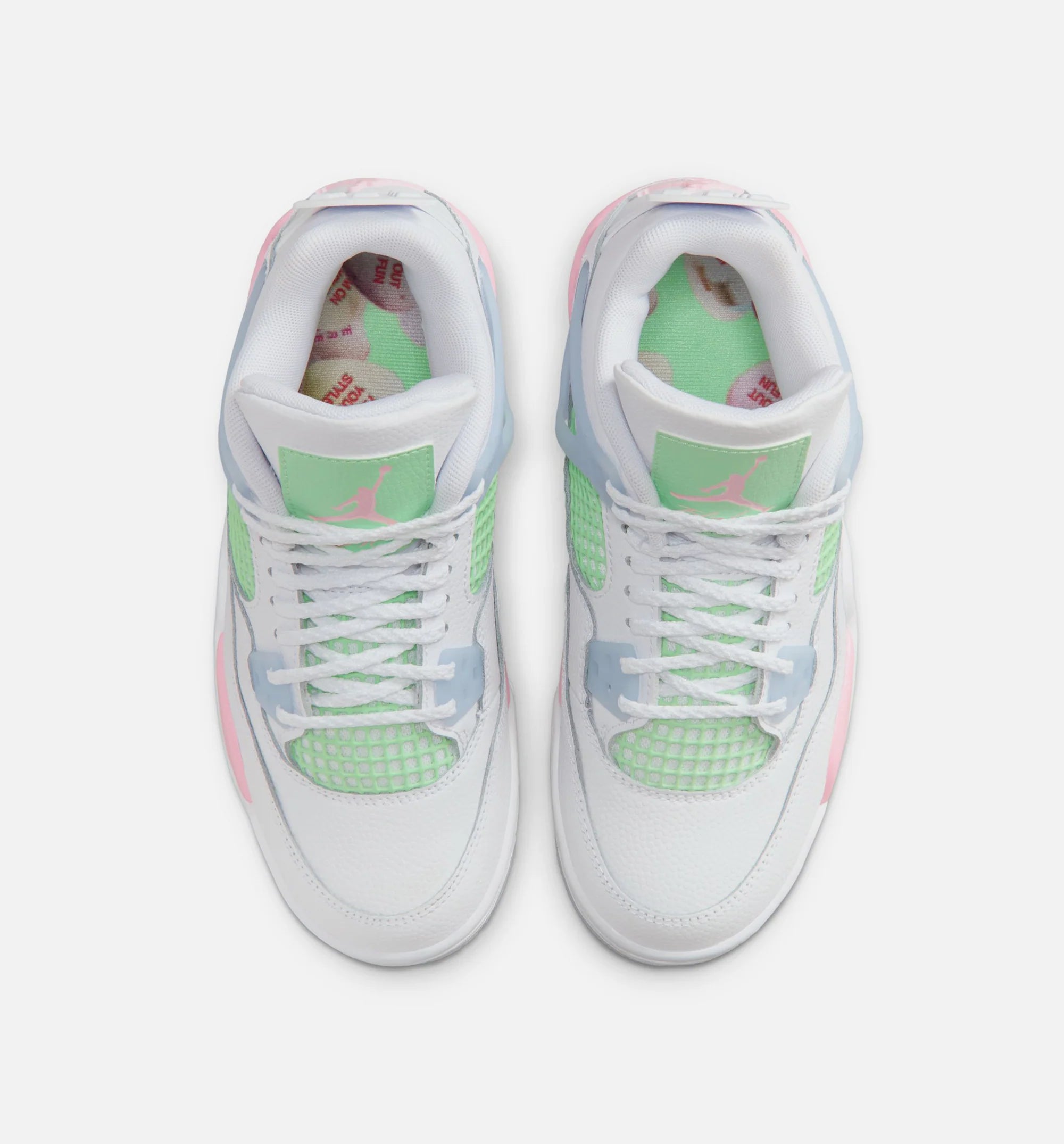 Air Jordan 4 Retro Medium Soft Pink Grade School Lifestyle Shoe White Medium Soft Pink Half Blue