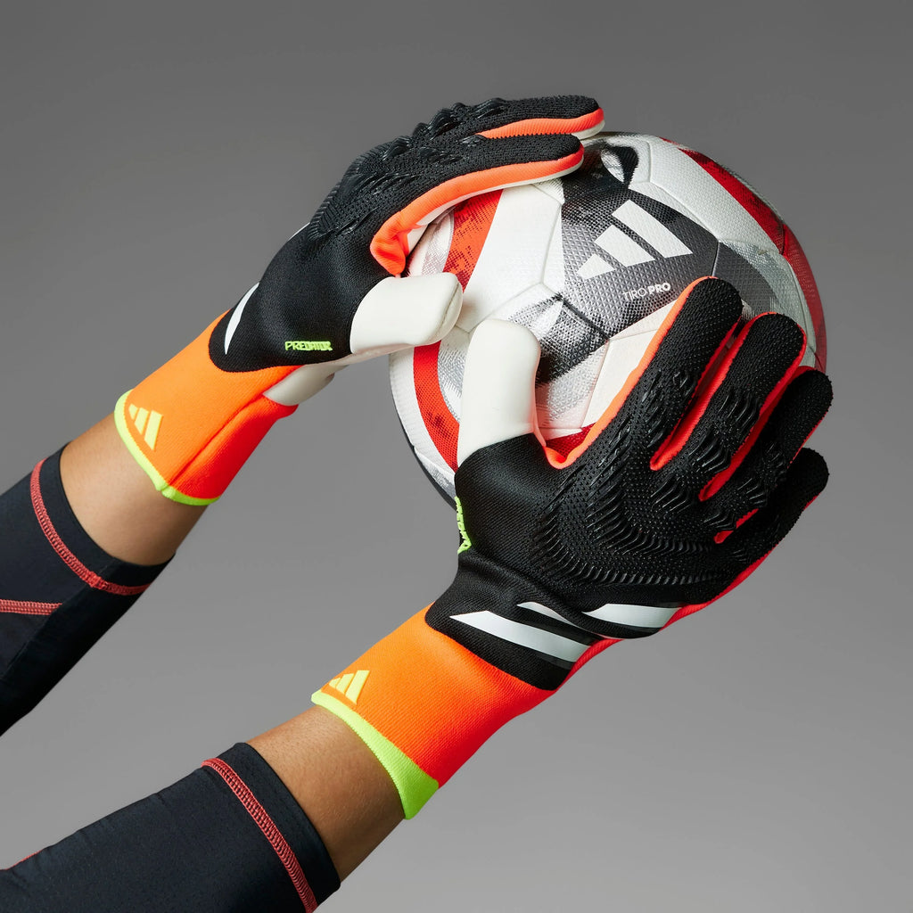 adidas Predator Pro Goalkeeper Gloves Black Solar Red Yellow