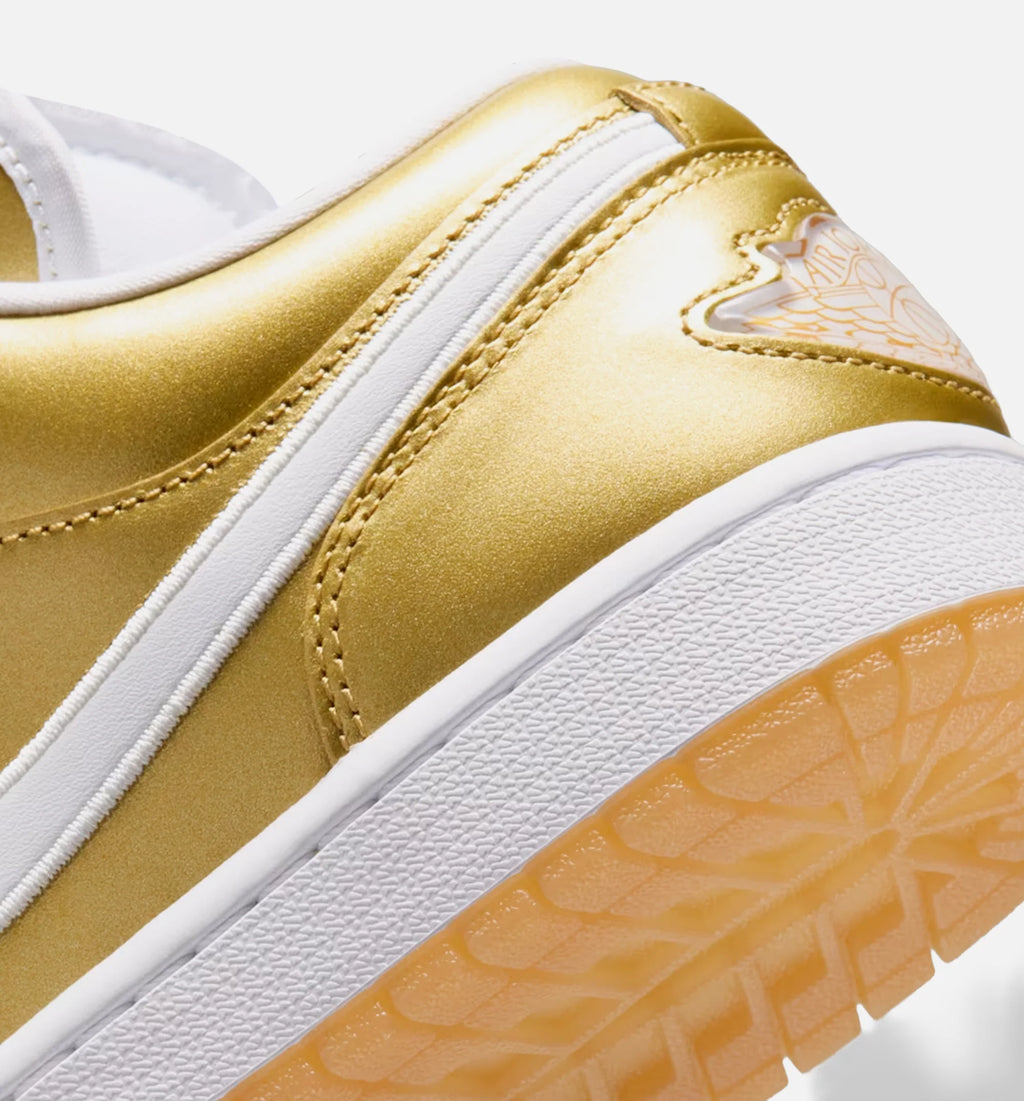 Air Jordan 1 Low Womens Lifestyle Shoe Gold White Gum Yellow
