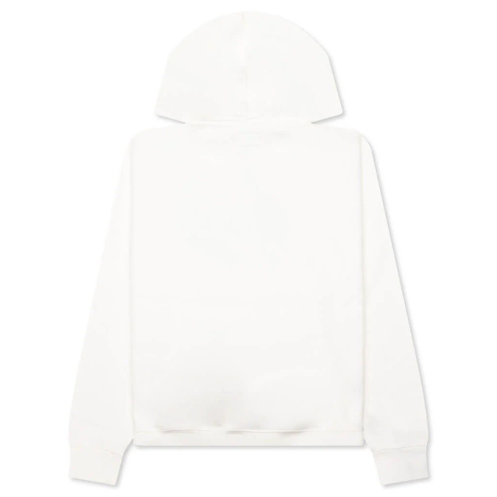 Satin Patch Oversized Hood Off White
