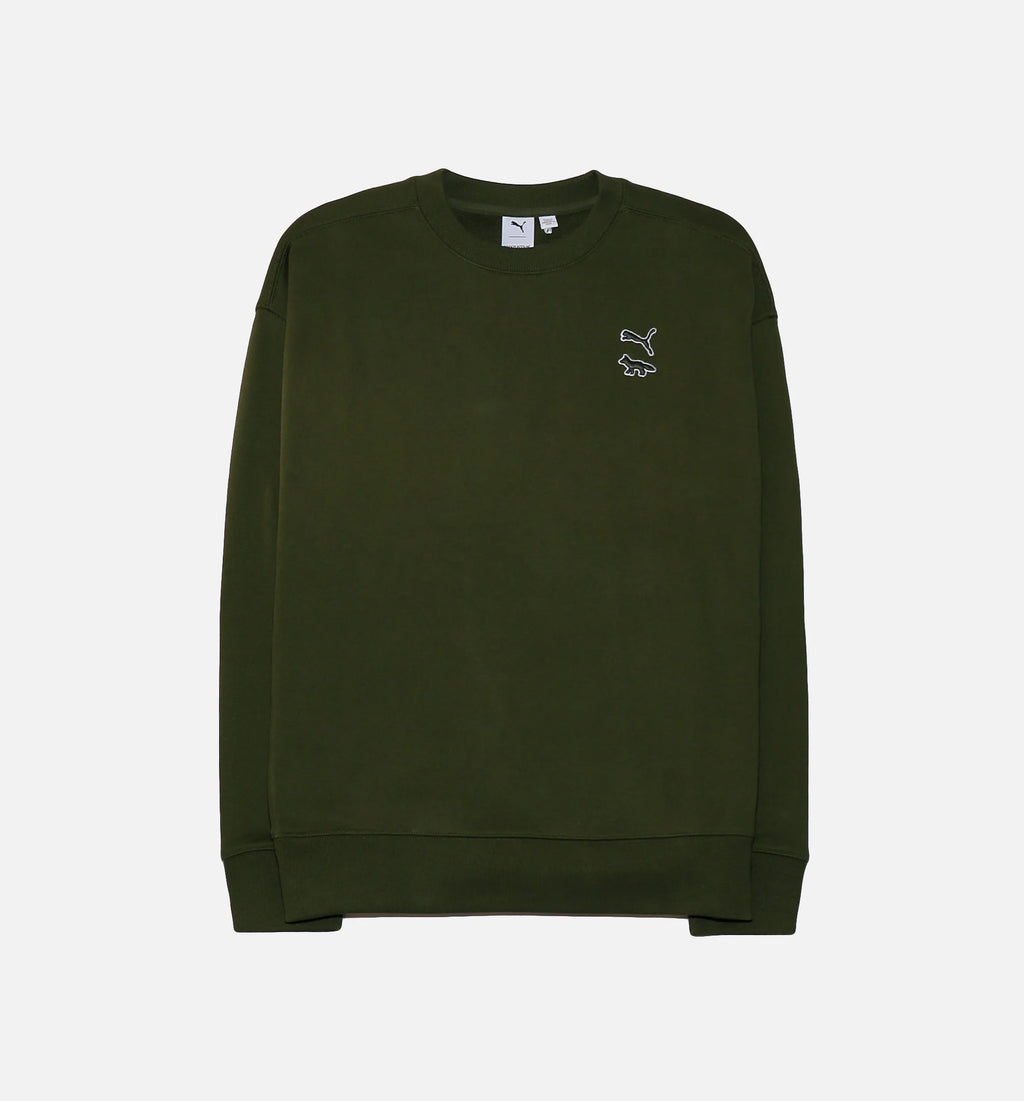 Maison Kitsune Crew Mens Crew Green