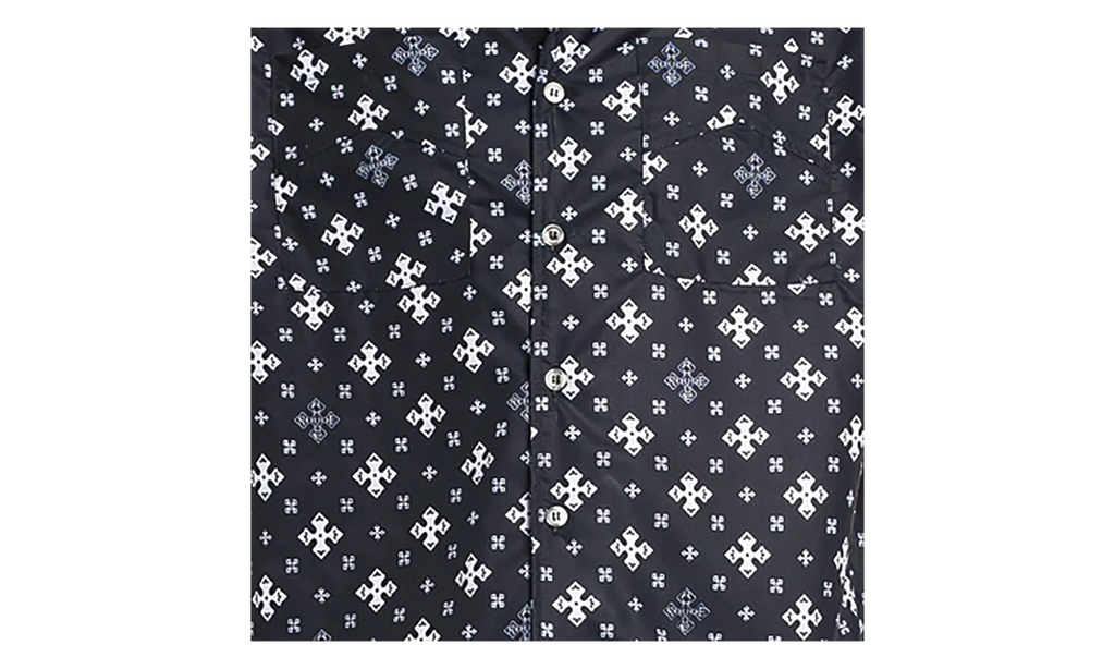Cross Bandana Rayon Shirt "Black / White" RHPF24SR02450 BLW