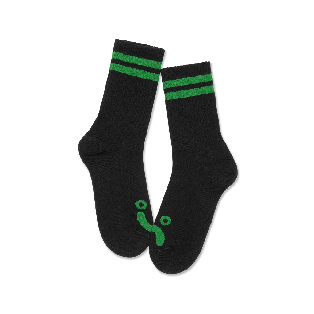 Polar Rib Socks Happy Sad Black Green