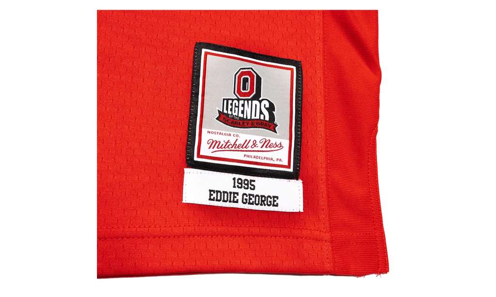 NCAA Eddie George Dark Football Jersey "1995 Ohio State - University Red" LGJY3234 OST95EGRUNRD