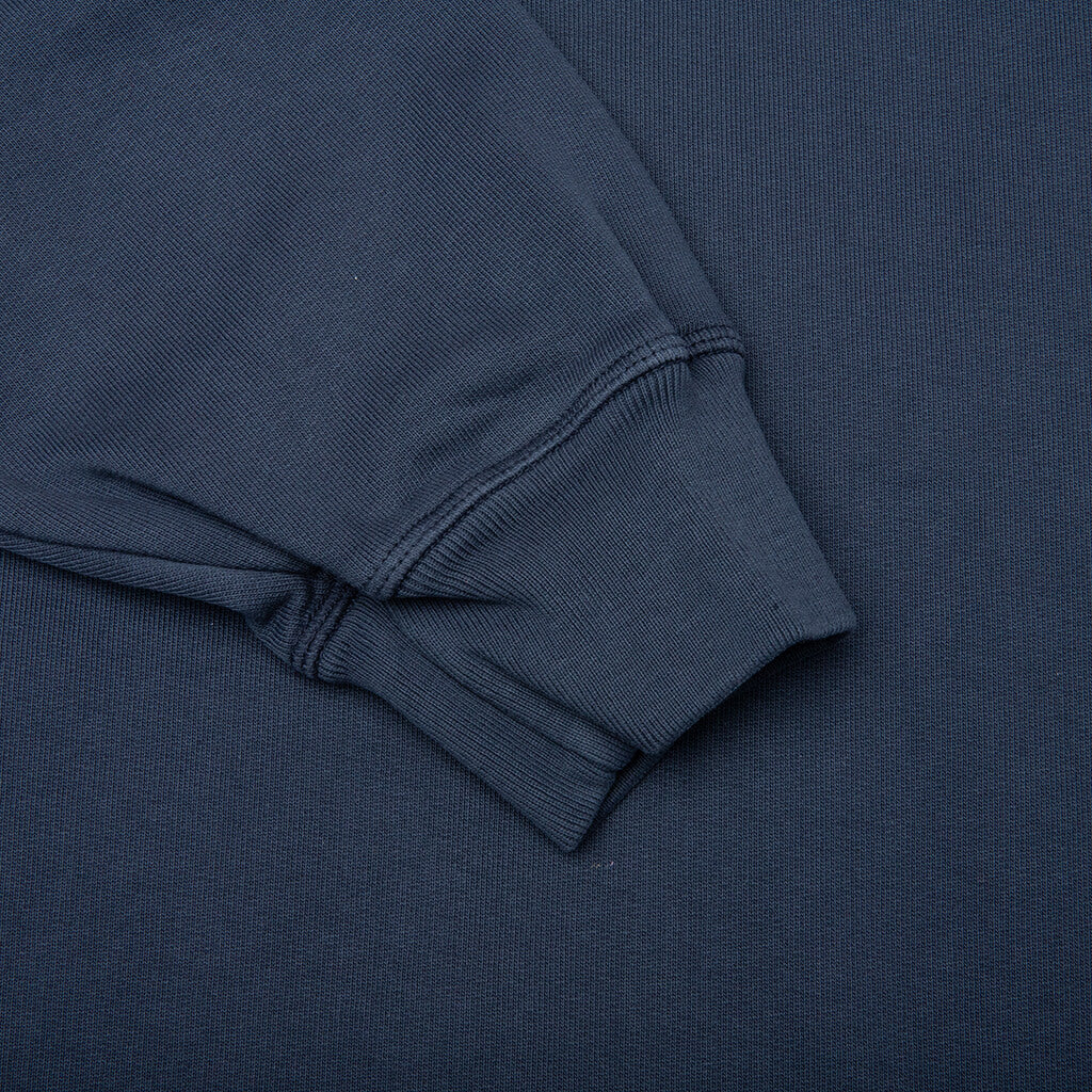 Oval Logo Hooded Sweatshirt Washed Blue