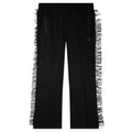 Rayon Jersey Fringe Boot Cut Track Pant Black