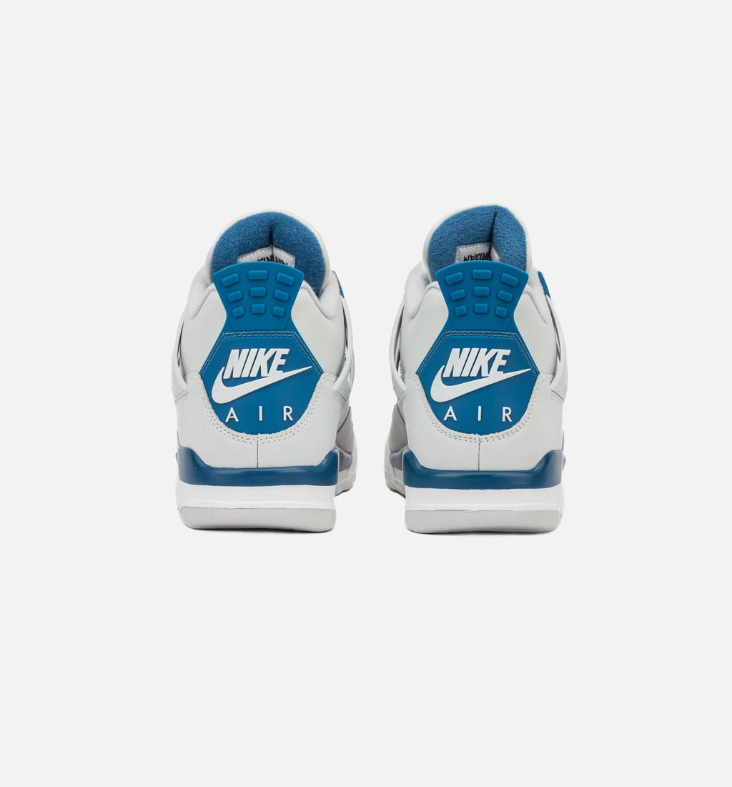 Air Jordan 4 Retro Industrial Blue Mens Lifestyle Shoe Off White Industrial Blue Neutral Grey