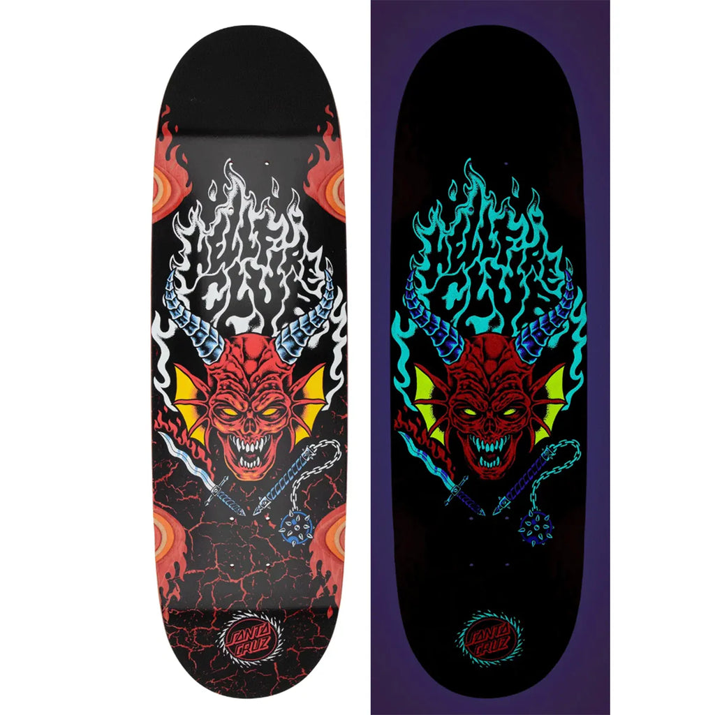 Santa Cruz x Stranger Things Hellfire Club Flames Deck 90 x 320