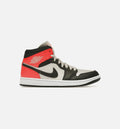 Air Jordan 1 Mid Newsprint Womens Lifestyle Shoe White Off White Crimson Free Shipping
