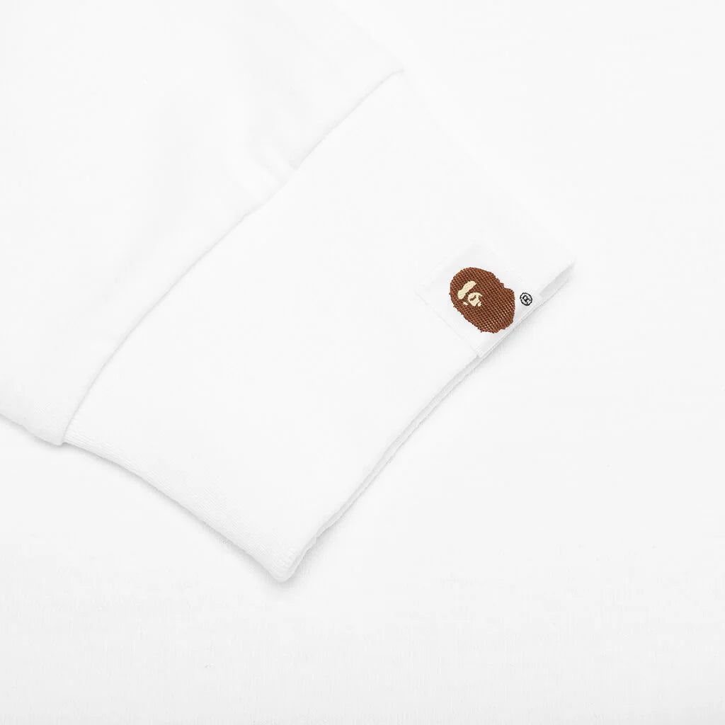 Abc Camo Bape Sta Logo L S Tee White Green