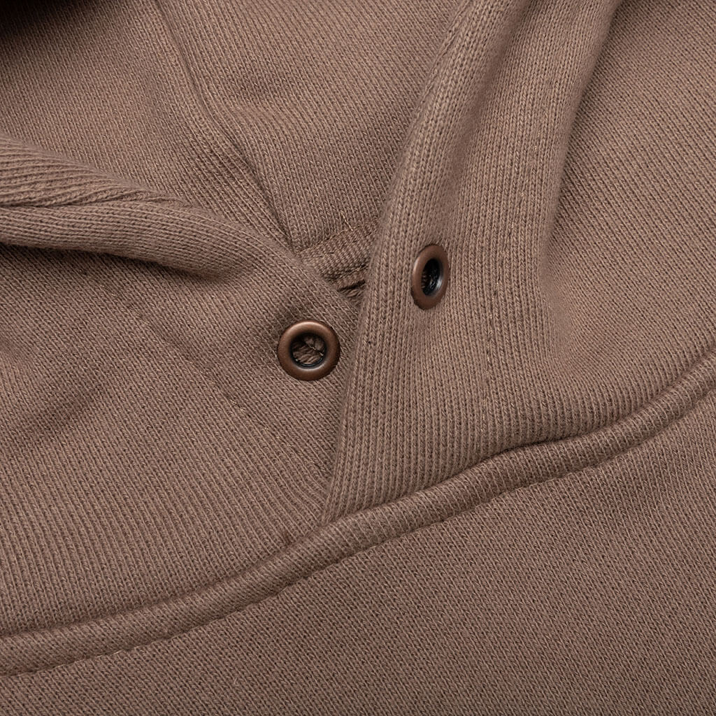 Script Embroidered Hoodie Light Brown