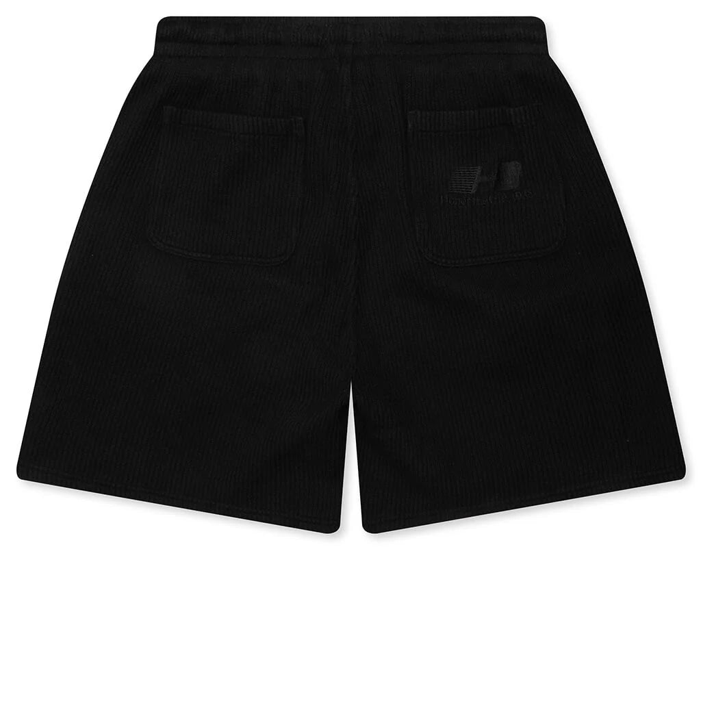 Rib Knit Drawcord 7 Shorts Black