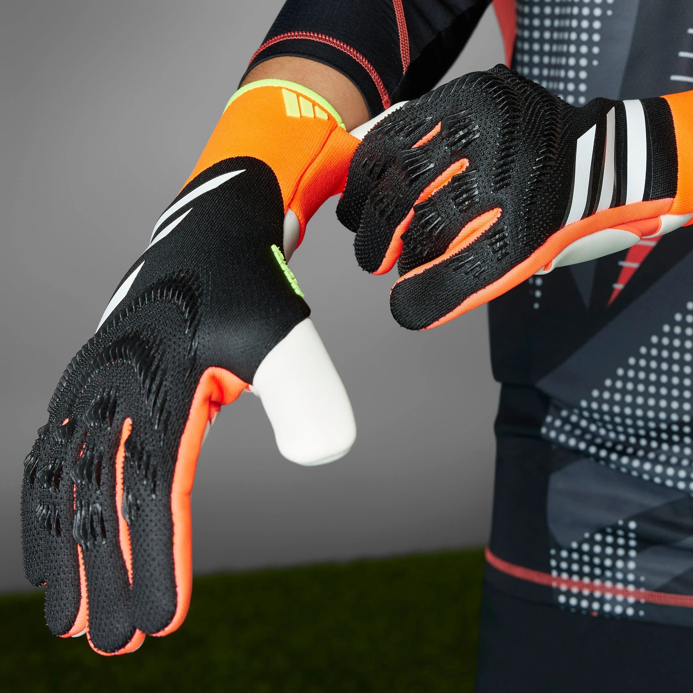 adidas Predator Pro Goalkeeper Gloves Black Solar Red Yellow