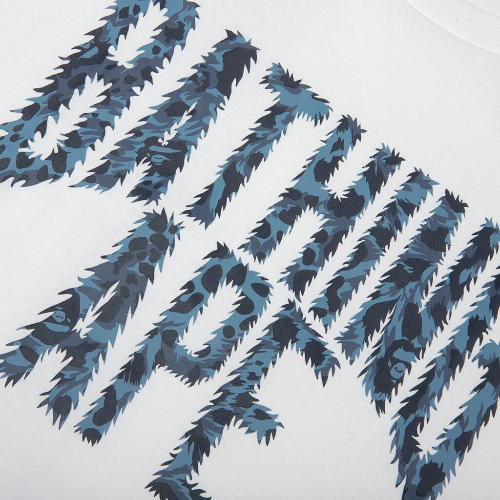 Wild Leopard Pattern NYC Logo Tee White Navy
