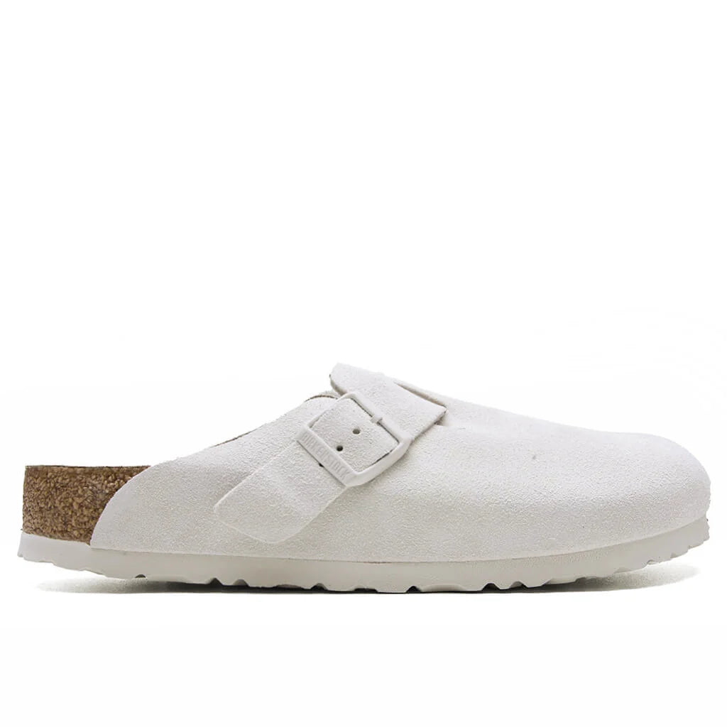 Boston Soft Footbed Suede Leather Antique White