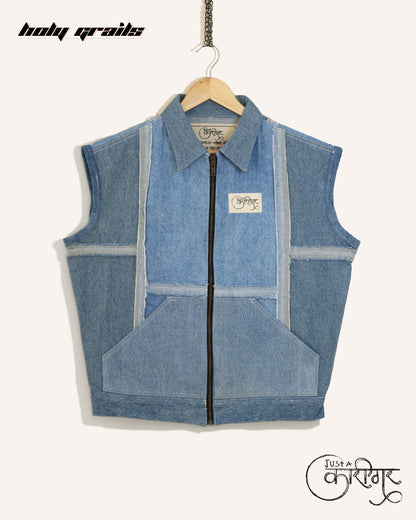 Symmetry Blue Denim Vest HG x Just A Karigar