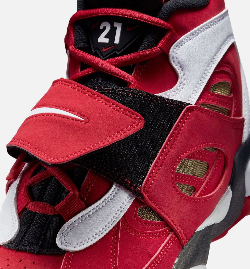 Air Diamond Turf II Prime Red Mens Basketball Shoe Fire Red White Black Metallic Gold