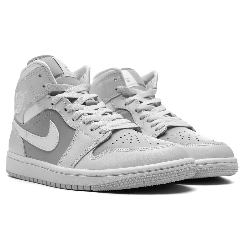 Womens Air Jordan 1 Mid Photon Dust White Atmosphere Grey