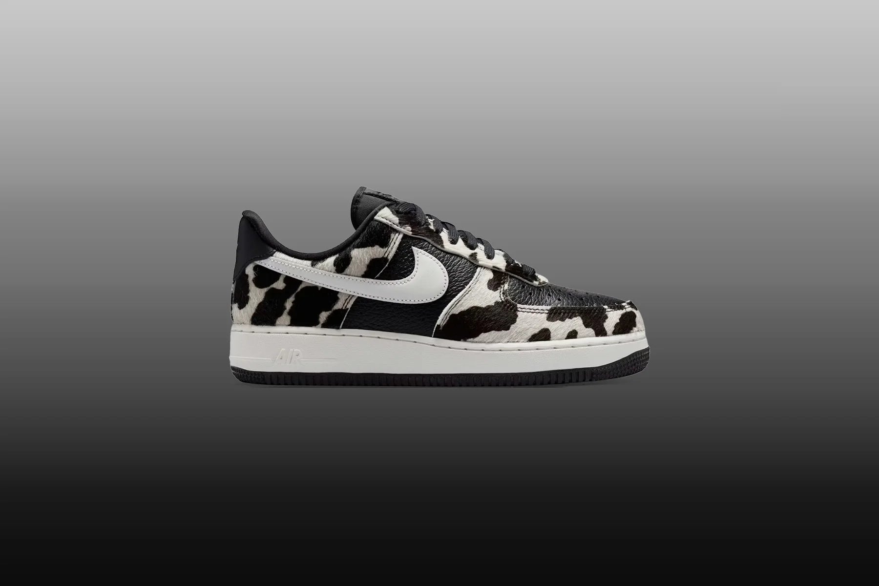 Womens Air Force 1 07 Cow Print Black Phantom