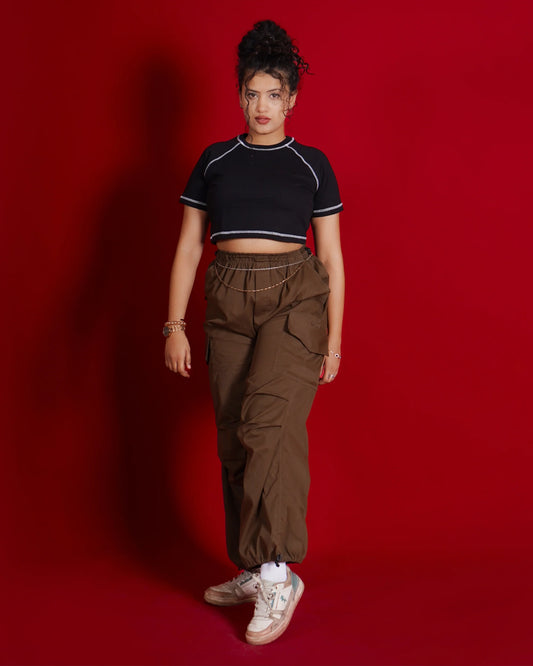 Black White Era Crop Top HG x Krewe Kulturr