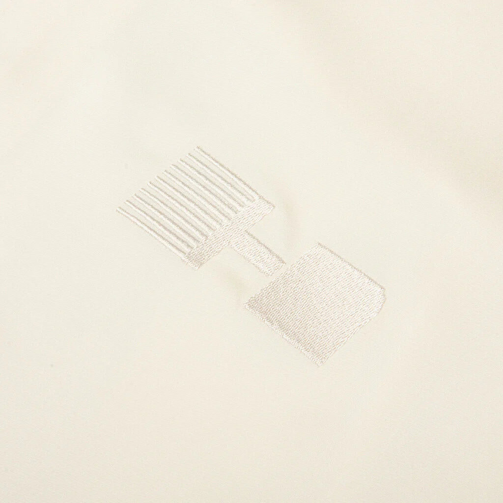 Satin Chest Logo Camp Collar Sand