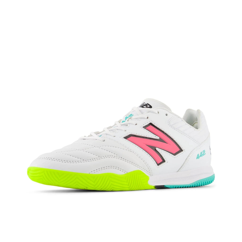 New Balance 442 Pro IN V2 Indoor Shoes White Neon Pink Black