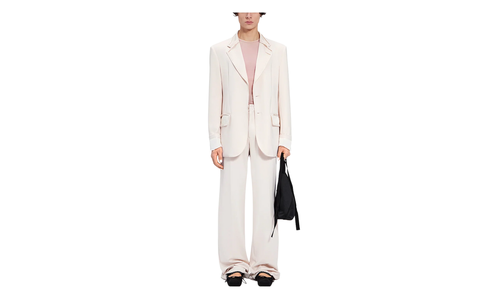 Jersey Single Breast Blazer Jacket "Ivory" S62BN0080S24477102