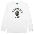 1st Camo College Long Sleeve Tee White Green