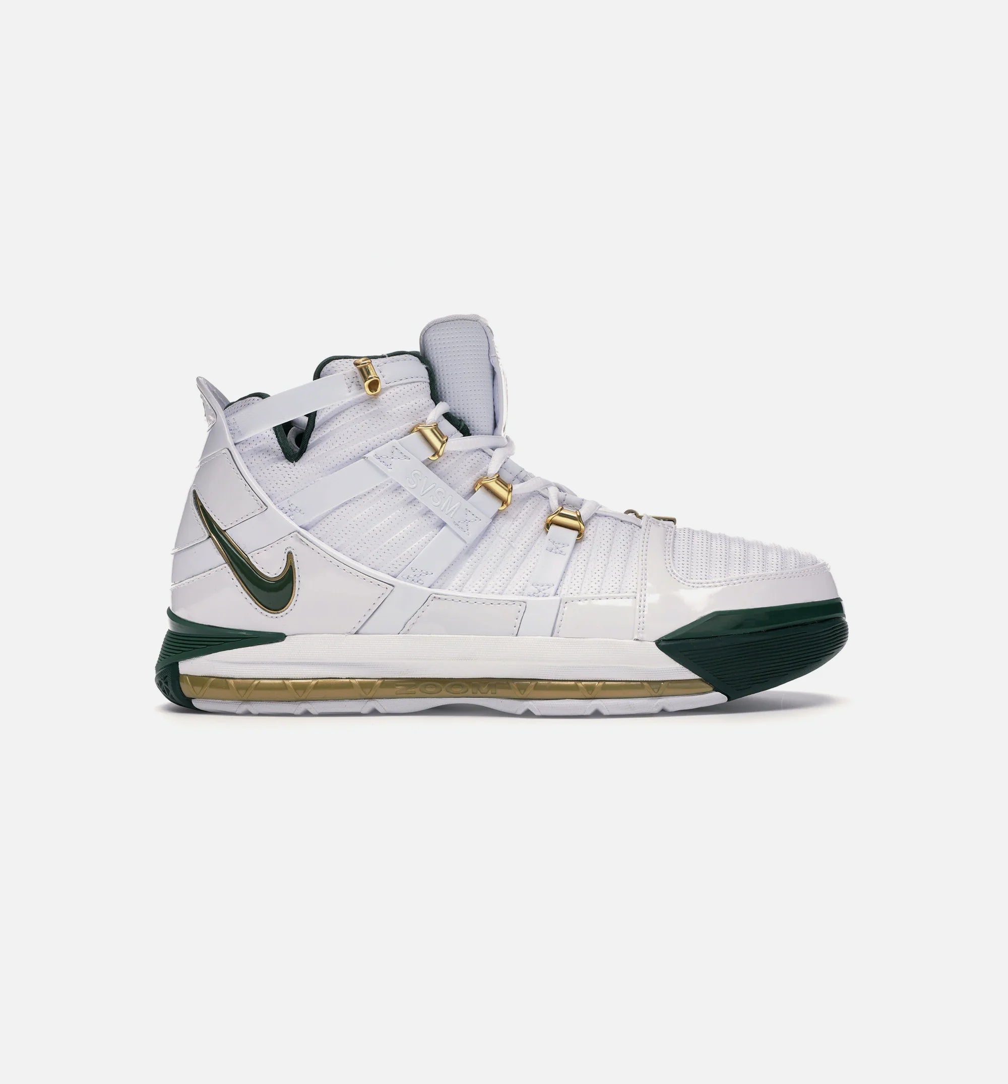 Lebron 3 QS Svsm Home Mens Basketball Shoe White Deep Forest Gold Dust