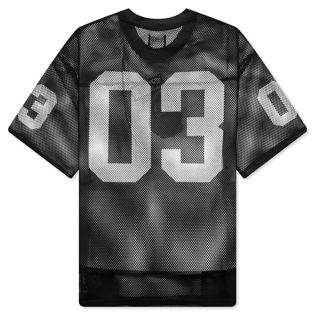 Varsity S S Crop Fit Knit Football Jersey Black