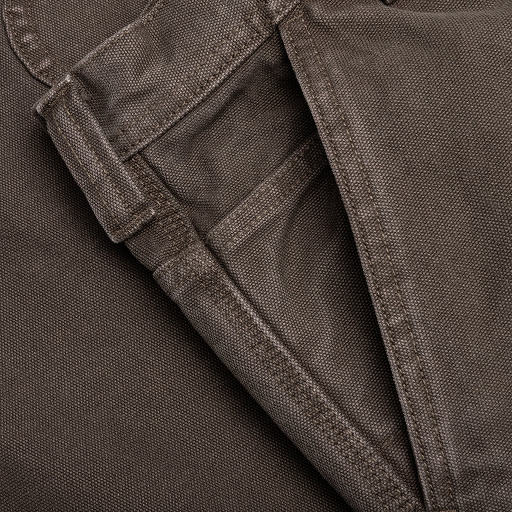 Washed Canvas Work Short Brown