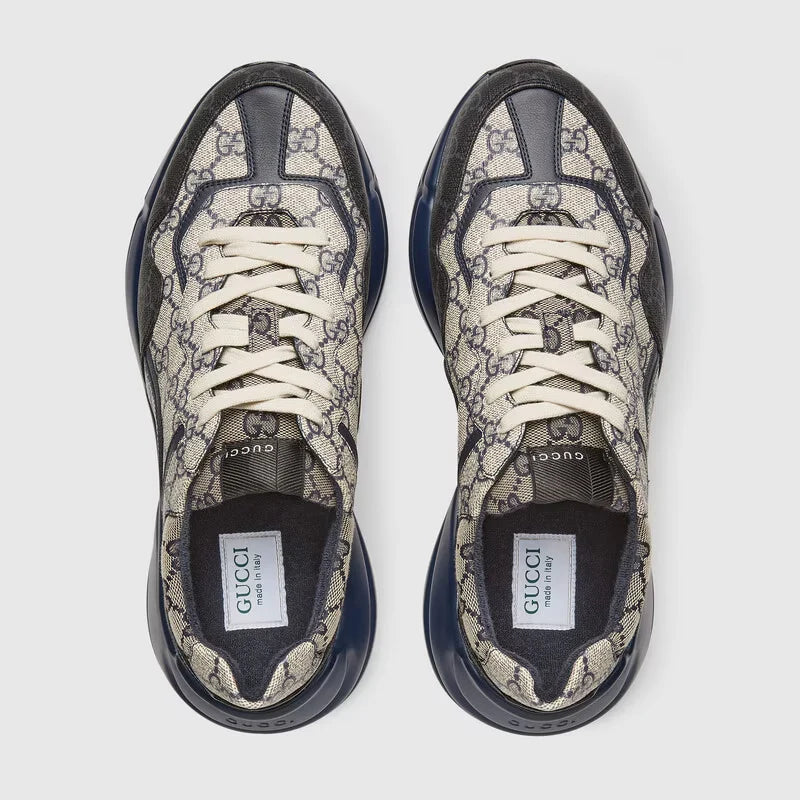 Gucci GG Rhyton Sneaker GG Supreme Canvas Beige Blue