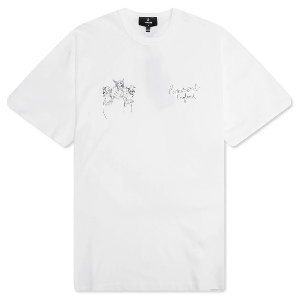 Hand Drawn Thoroughbred Dogs T Shirt Washed Ecru