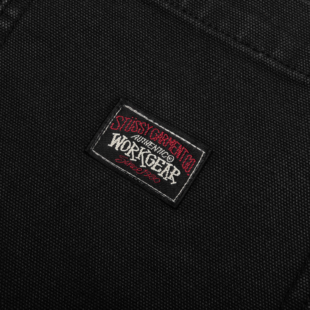Washed Canvas Work Short Black